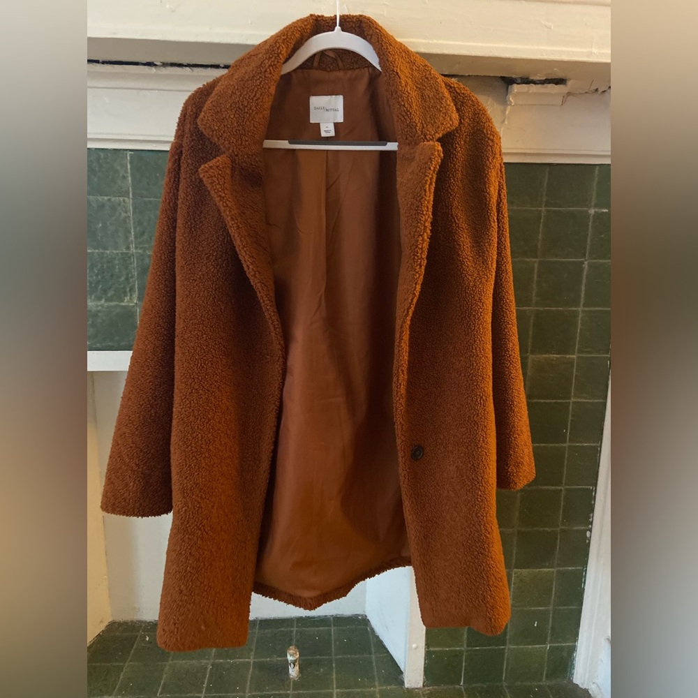 Warm medium brown pea coat